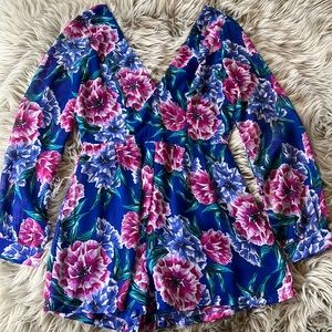 Long sleeve floral romper